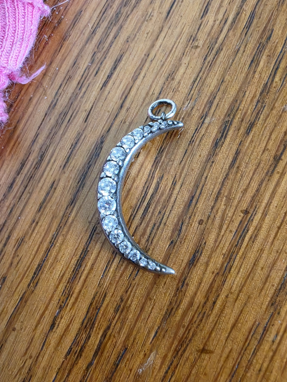 Kendra Scott Silver jeweled crescent moon charm stamped ks